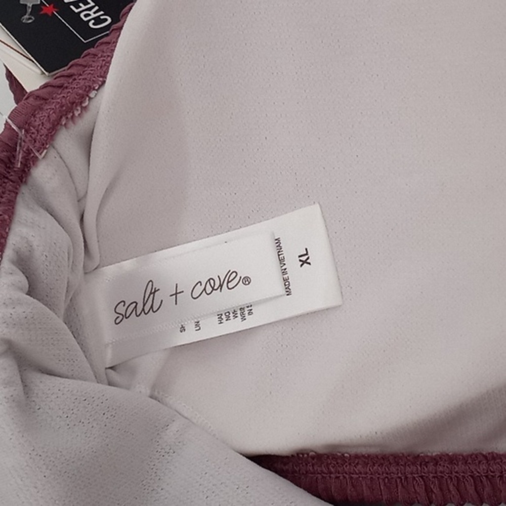 Salt + Cove Sandy Rib One-Shoulder Bikini Swim Top Mauve - Picture 9 of 15
